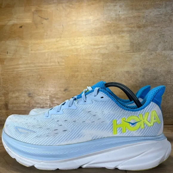 Hoka One One Clifton 9 REFLECTIVE Mens Size 10 Wide Running Shoes Sneakers Blue - Picture 4 of 12